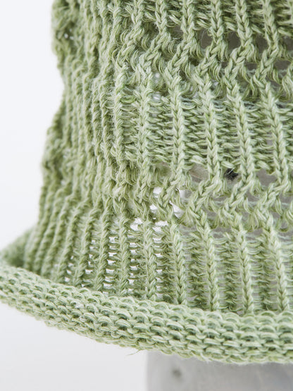Japanese Hemp Crochet Beanie - details
