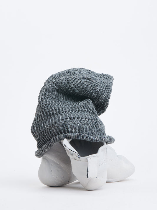 Hemp Crochet Beanie - Charcoal Grey