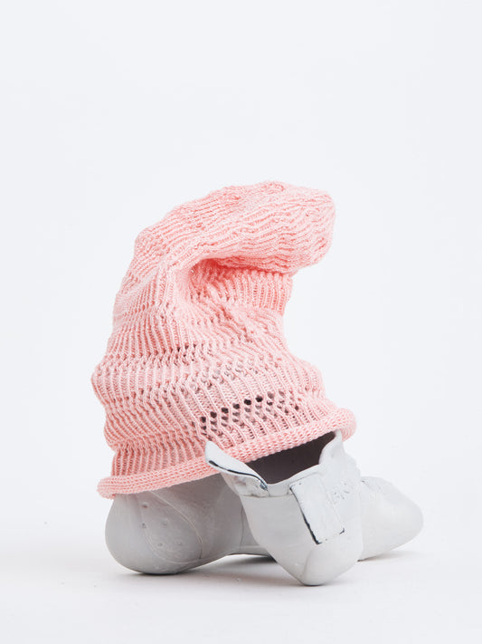 Hemp Crochet Beanie - Coral Pink