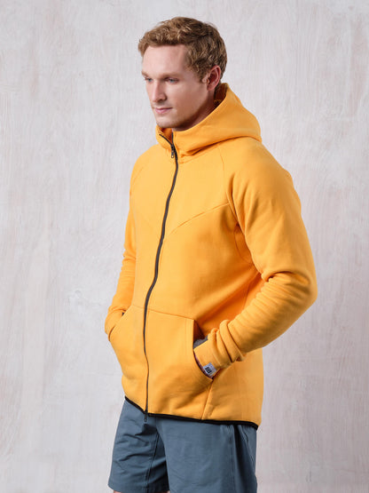 All Cotton Double-zipped Hoodie - side- hood off