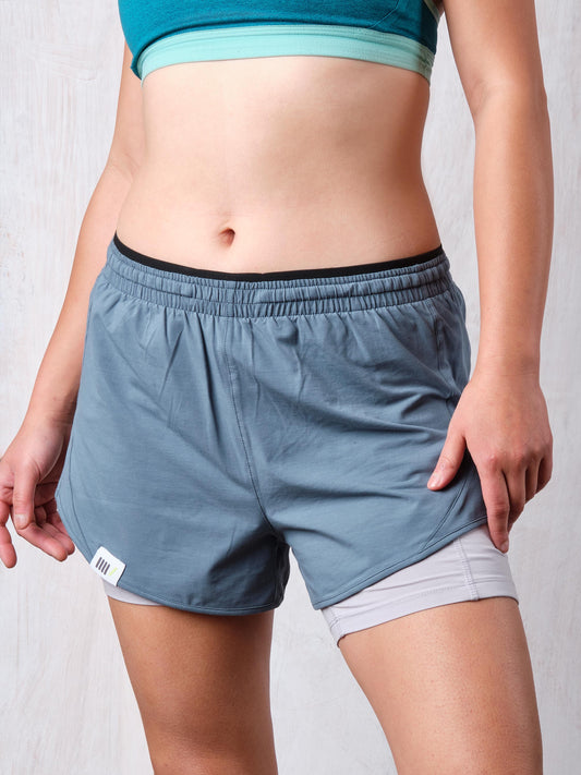 Natural 2-in-1 Workout Shorts - Front View
