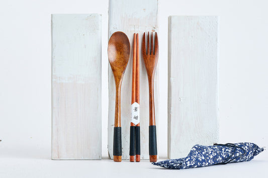 Wooden Travel Utensil Set - Lucid and Real zero waste life low waste living best sustainable gifts plastic free products live zero waste eco friendly home products sustainable gift ideas scandinavian gifts hygge gifts hygge lifestyle hygge life eco friendly gifts scandinavian design zero waste store biodegradable plastic