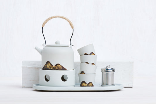 Ceramic Tea Cup Set with Pot