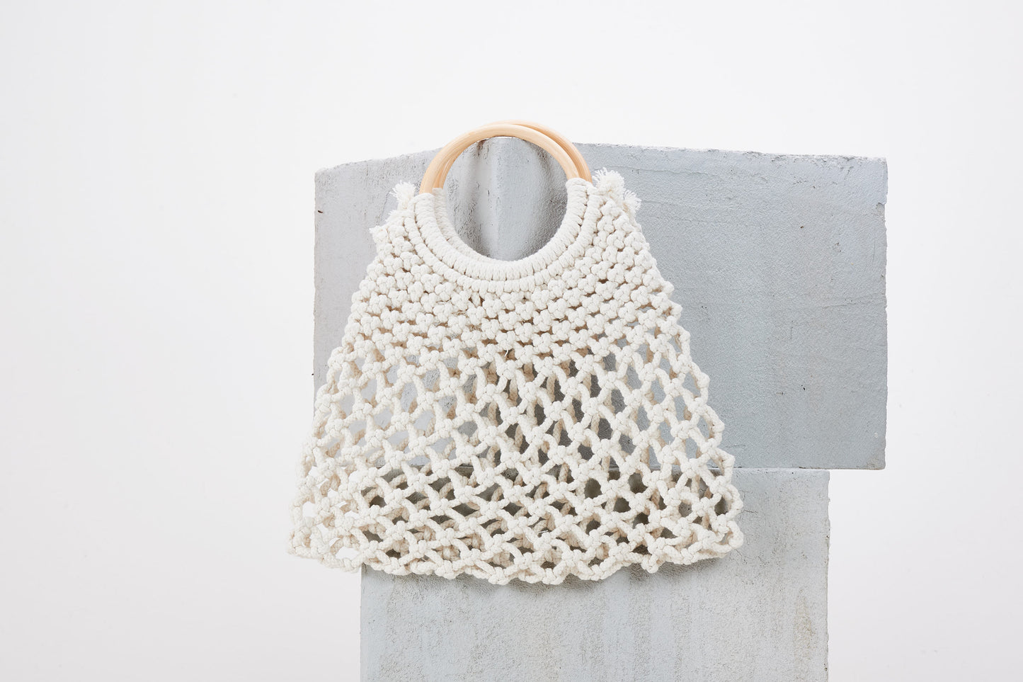 Wooden Handle Knit Bag - Lucid and Real