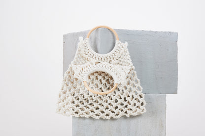 Wooden Handle Knit Bag - Lucid and Real