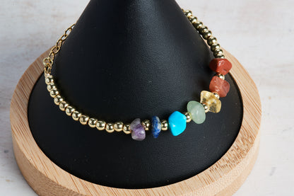 Chakra Gold Beads Bracelet
