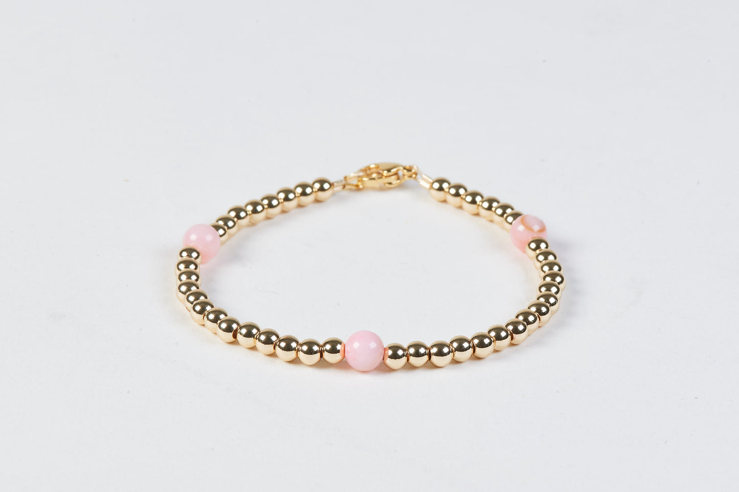 Rose Quartz and Gold Beads Bracelet