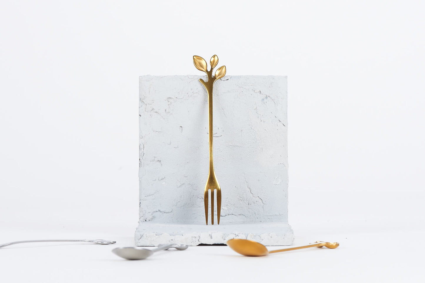 Golden Teaspoon and Fork Set - Lucid and Real