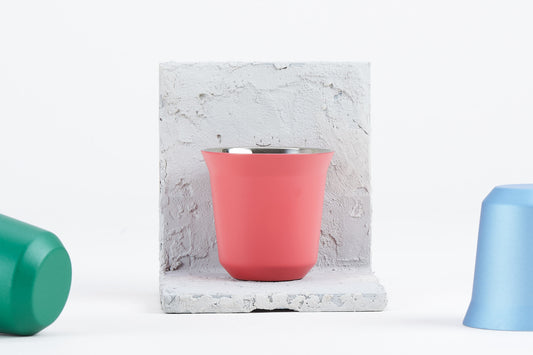 Coral Pink Double Walled Espresso Cup - Lucid and Real