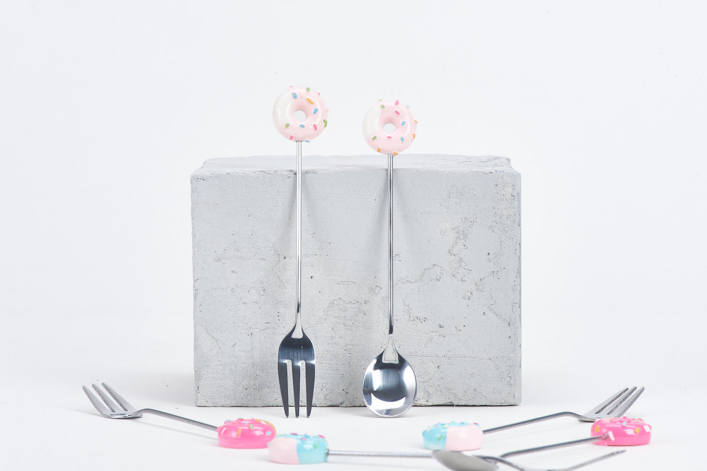 Pink Doughnut Fork & Spoon - Lucid and Real