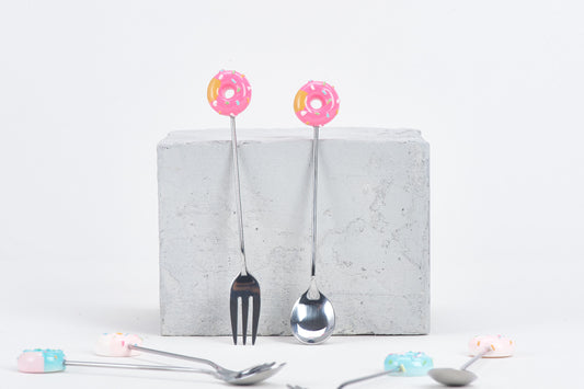 Magenta Doughnut Fork & Spoon - Lucid and Real
