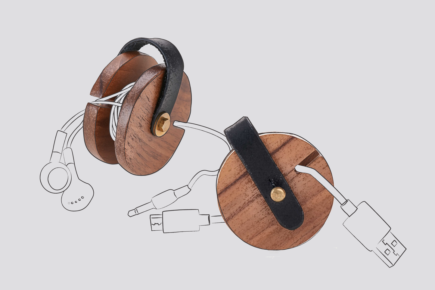 Wooden Cord Organizer - Lucid and Real